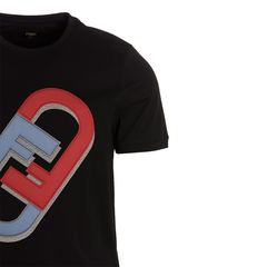 Kaos Pendek FENDI dengan Motif Gambar/Cetak, Cocok untuk Pria dan WanitaF-36