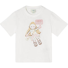 Kaos Pendek FENDI dengan Motif Gambar/Cetak, Cocok untuk Pria dan WanitaF-44