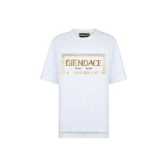 Kaos Pendek FENDI dengan Motif Gambar/Cetak, Cocok untuk Pria dan WanitaF-18
