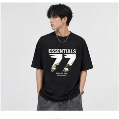 ESSENTIALS FEAR OF GOD Kaos lengan pendek original merek streetwear fashion dengan model super oversized (sangat longgar).FG-A01