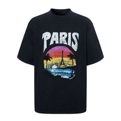 Kaos Pendek Balenciaga dengan Motif Gambar/Cetak, Cocok untuk Pria dan Wanita -BL-02