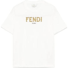 Kaos Pendek FENDI dengan Motif Gambar/Cetak, Cocok untuk Pria dan WanitaF-33