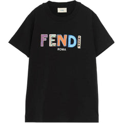 Kaos Pendek FENDI dengan Motif Gambar/Cetak, Cocok untuk Pria dan WanitaF-05
