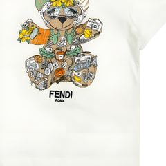Kaos Pendek FENDI dengan Motif Gambar/Cetak, Cocok untuk Pria dan WanitaF-34
