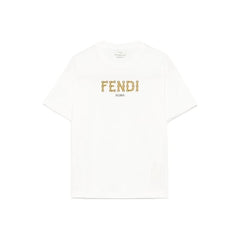 Kaos Pendek FENDI dengan Motif Gambar/Cetak, Cocok untuk Pria dan WanitaF-33