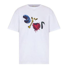 Kaos Pendek DIOR dengan Motif Gambar/Cetak, Cocok untuk Pria dan Wanita  -D-15