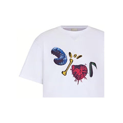 Kaos Pendek DIOR dengan Motif Gambar/Cetak, Cocok untuk Pria dan Wanita  -D-15