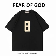 FEAR OF GOD Kaos lengan pendek original merek streetwear fashion dengan model super oversized (sangat longgar).FG-9714