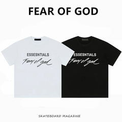 FEAR OF GOD Kaos lengan pendek original merek streetwear fashion dengan model super oversized (sangat longgar).FG-9703