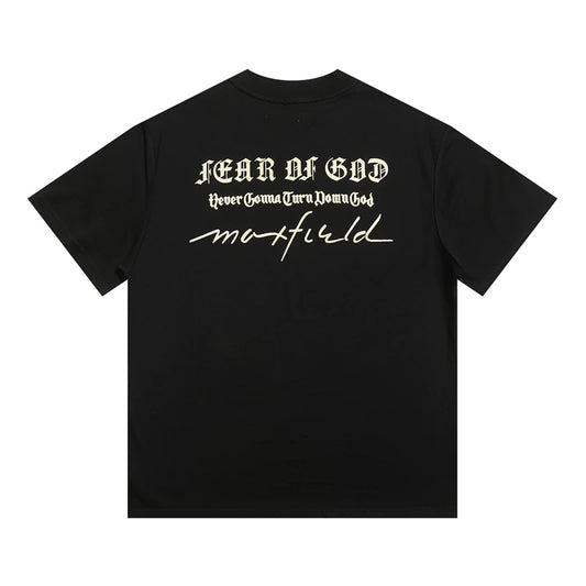 FEAR OF GOD Kaos lengan pendek original merek streetwear fashion dengan model super oversized (sangat longgar).FG-9706