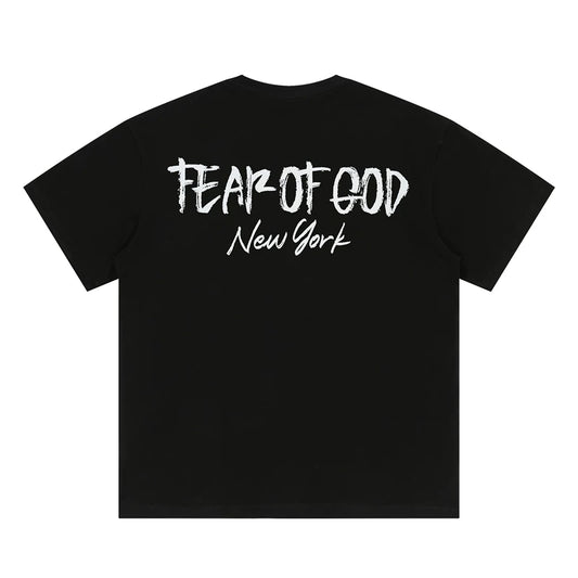 FEAR OF GOD Kaos lengan pendek original merek streetwear fashion dengan model super oversized (sangat longgar).FG-9704