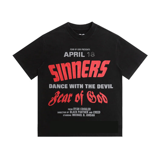FEAR OF GOD Kaos lengan pendek original merek streetwear fashion dengan model super oversized (sangat longgar).FG-9711
