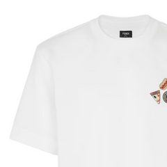 Kaos Pendek FENDI dengan Motif Gambar/Cetak, Cocok untuk Pria dan WanitaF-40