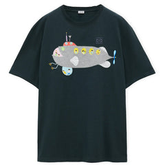 Kaos Pendek LOEWE dengan Motif Gambar/Cetak, Cocok untuk Pria dan Wanita -LE-07